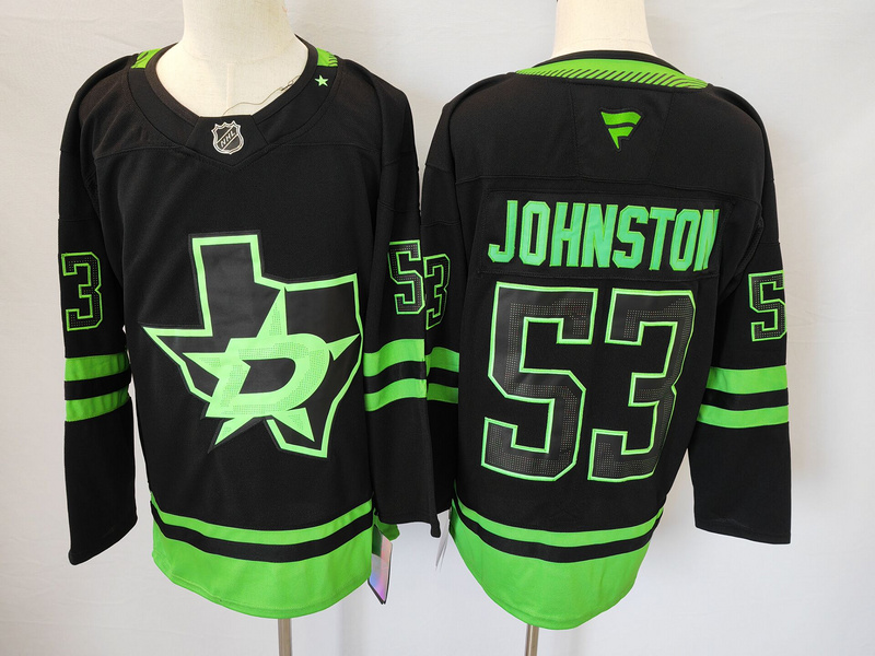 Men's Dallas Stars Wyatt Johnston #53 Black jersey